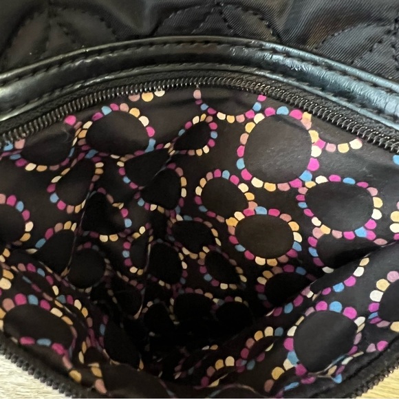 VERA BRADLEY Caviar City Light Tote Shoulder Handbag Black Quilted Microfiber - Picture 5 of 12